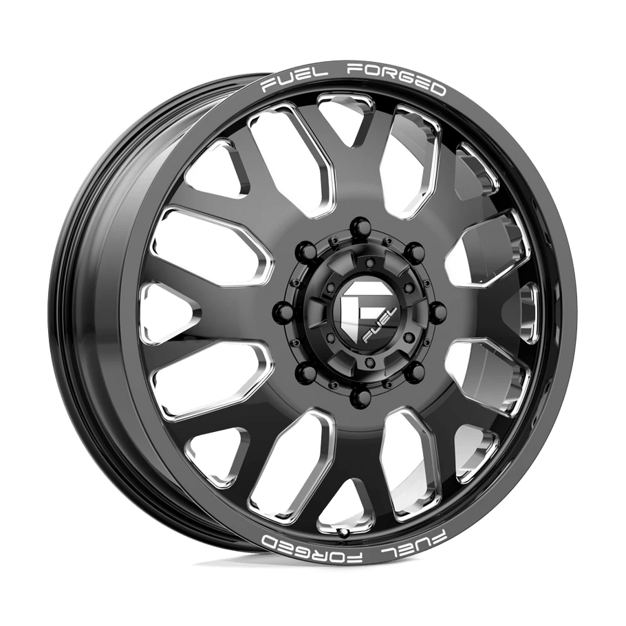 Fuel DE19 FF19D 22x12 ET-50 8x180 124.20mm GLOSS BLACK MILLED (Load Rated 1678kg)