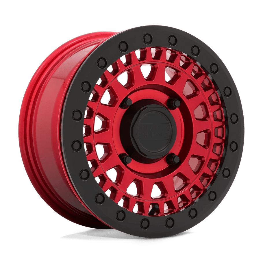 Black Rhino PARKER UTV BEADLOCK 14x7 ET36 4x137 106.10mm CANDY RED W/ BLACK BEAD RING (Load Rated 726kg)