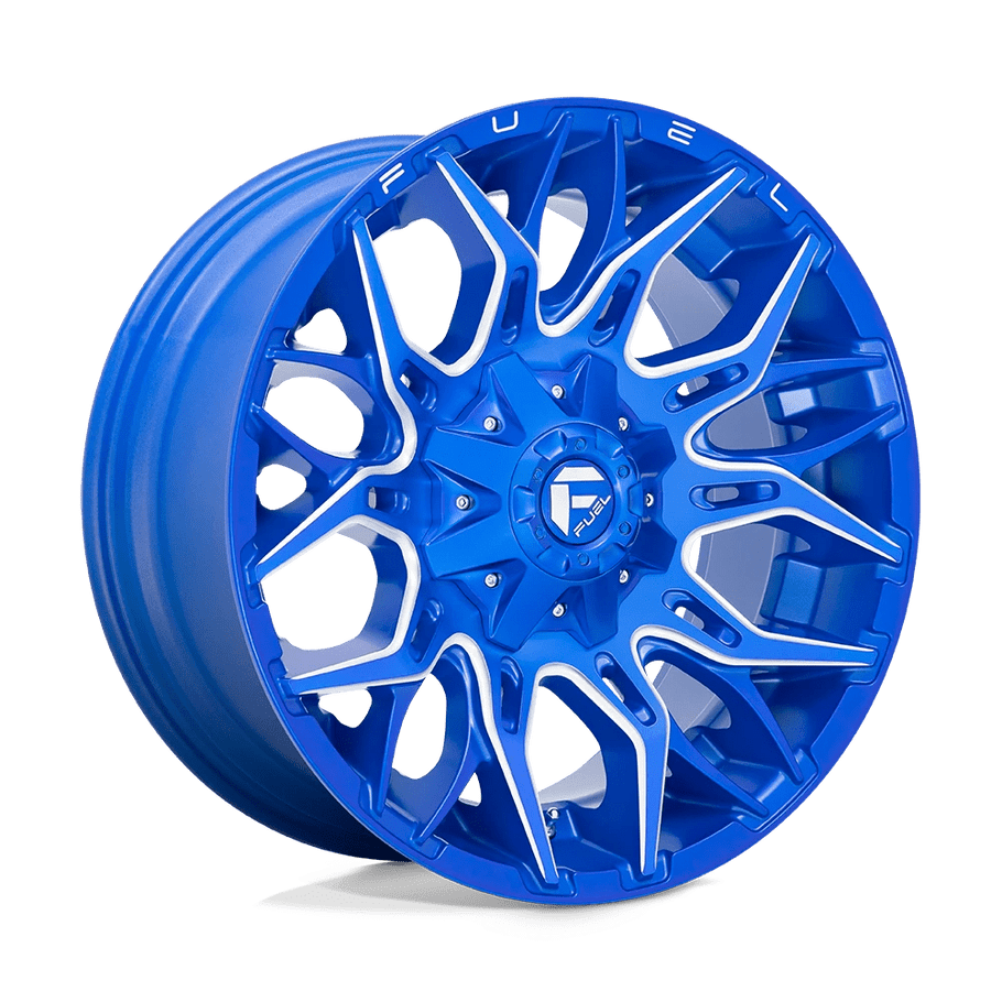 Fuel D770 TWITCH 20x9 ET01 8x165 125.10mm ANODIZED BLUE MILLED (Load Rated 1678kg)