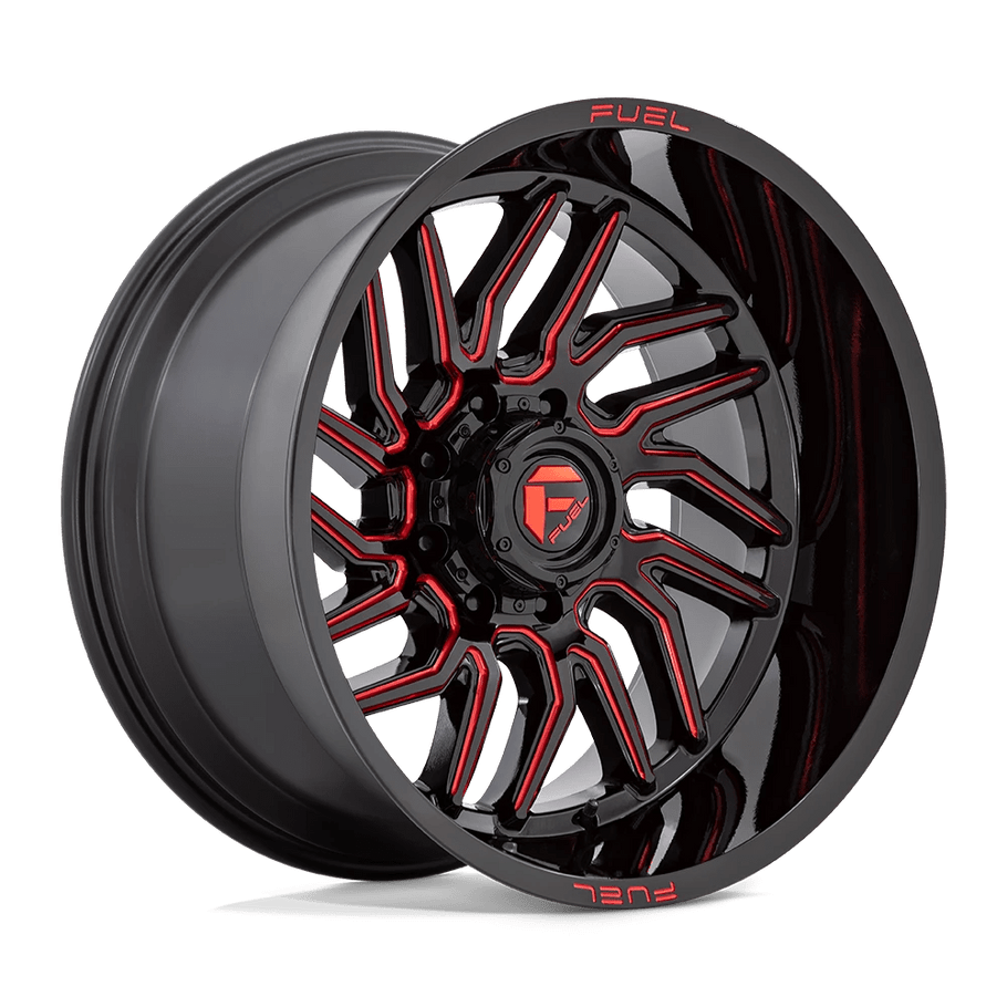 Fuel D808 HURRICANE 24x12 ET-44 6x135 87.10mm GLOSS BLACK MILLED RED TINT (Load Rated 1134kg)