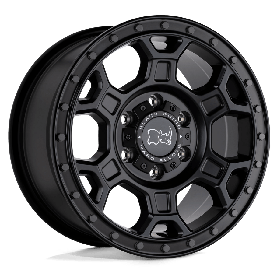 Black Rhino MIDHILL 17x8 ET38 6x130 84.10mm MATTE BLACK W/ GUNMETAL BOLTS (Load Rated 1497kg)