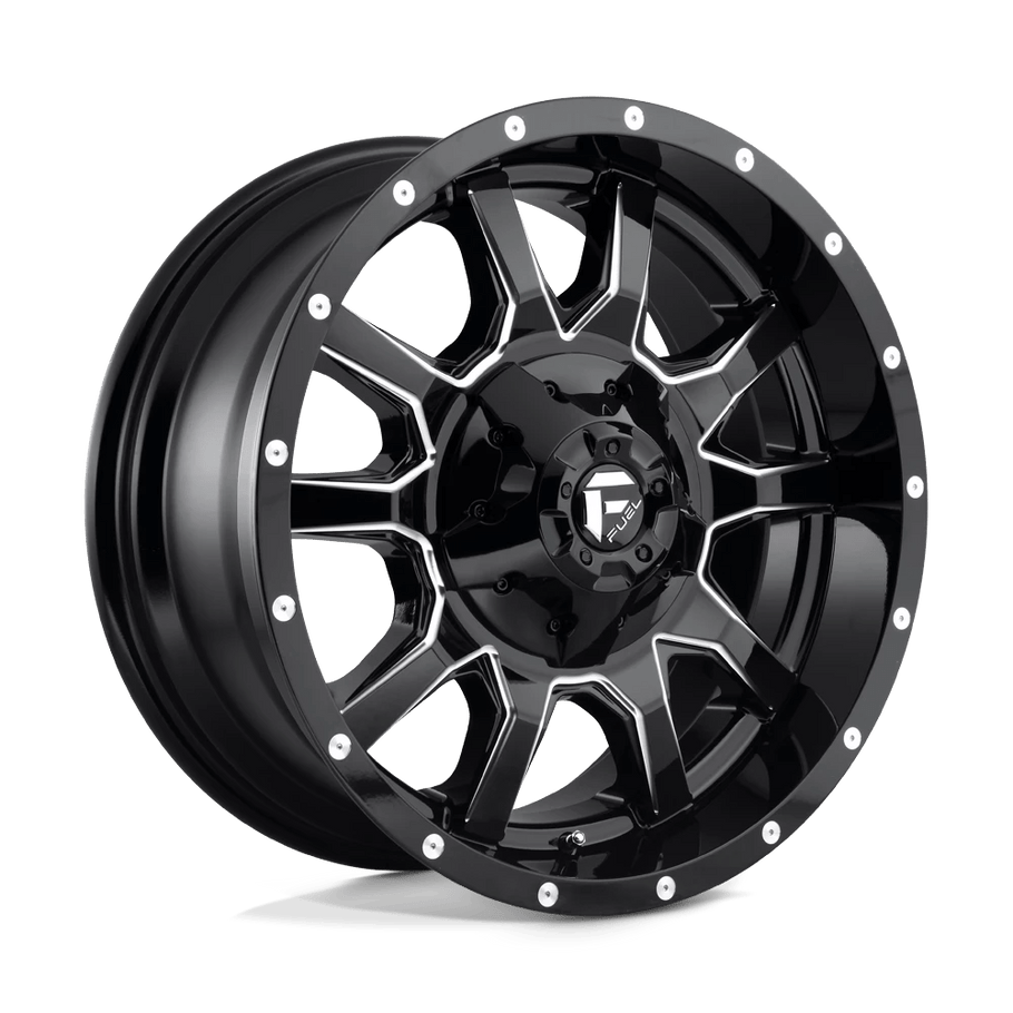 Fuel D627 VANDAL 20x9 ET20 8x165 125.10mm GLOSS BLACK MILLED (Load Rated 1678kg)