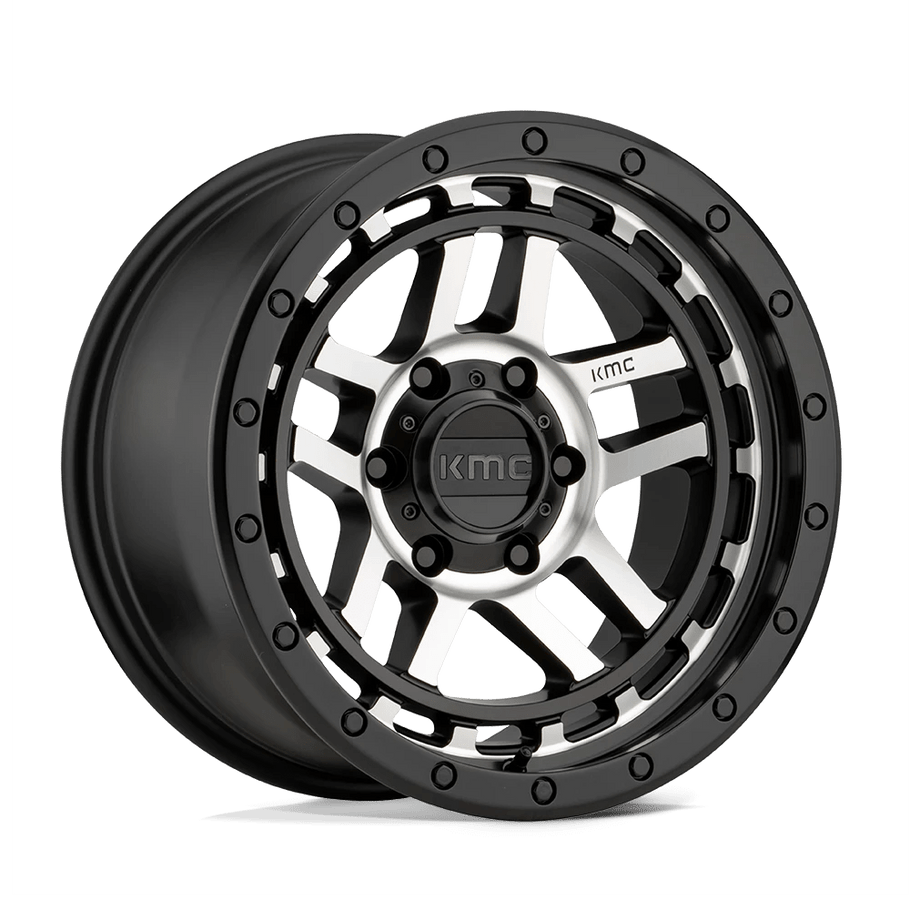 KMC KM540 RECON 18x8.5 ET0 6x139.7 106.10mm SATIN BLACK MACHINED (Load Rated 1134kg)