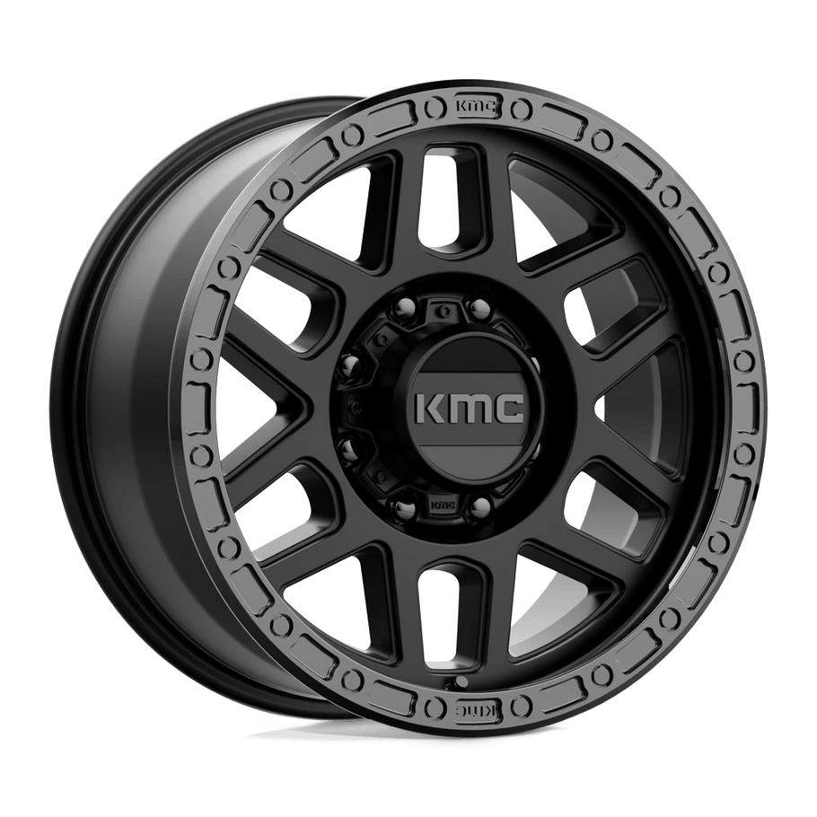 KMC KM544 MESA 18x9 ET18 8x180 124.20mm SATIN BLACK W/ GLOSS BLACK LIP (Load Rated 1651kg)