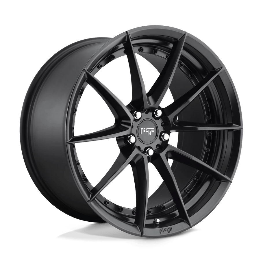 Niche M196 SECTOR 19x9.5 ET48 5x112 66.56mm MATTE BLACK (Load Rated 816kg)