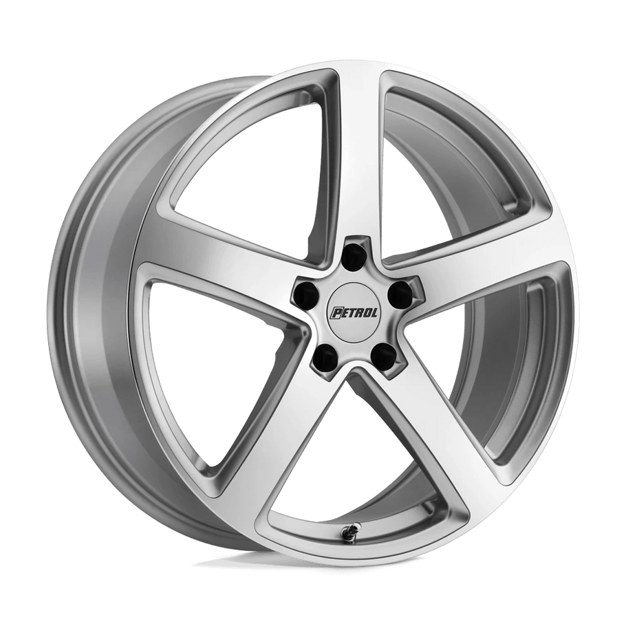 Petrol P2A 17x8 ET40 5x114.3 76.10mm SILVER W/ MACHINED CUT FACE (Load Rated 771kg)