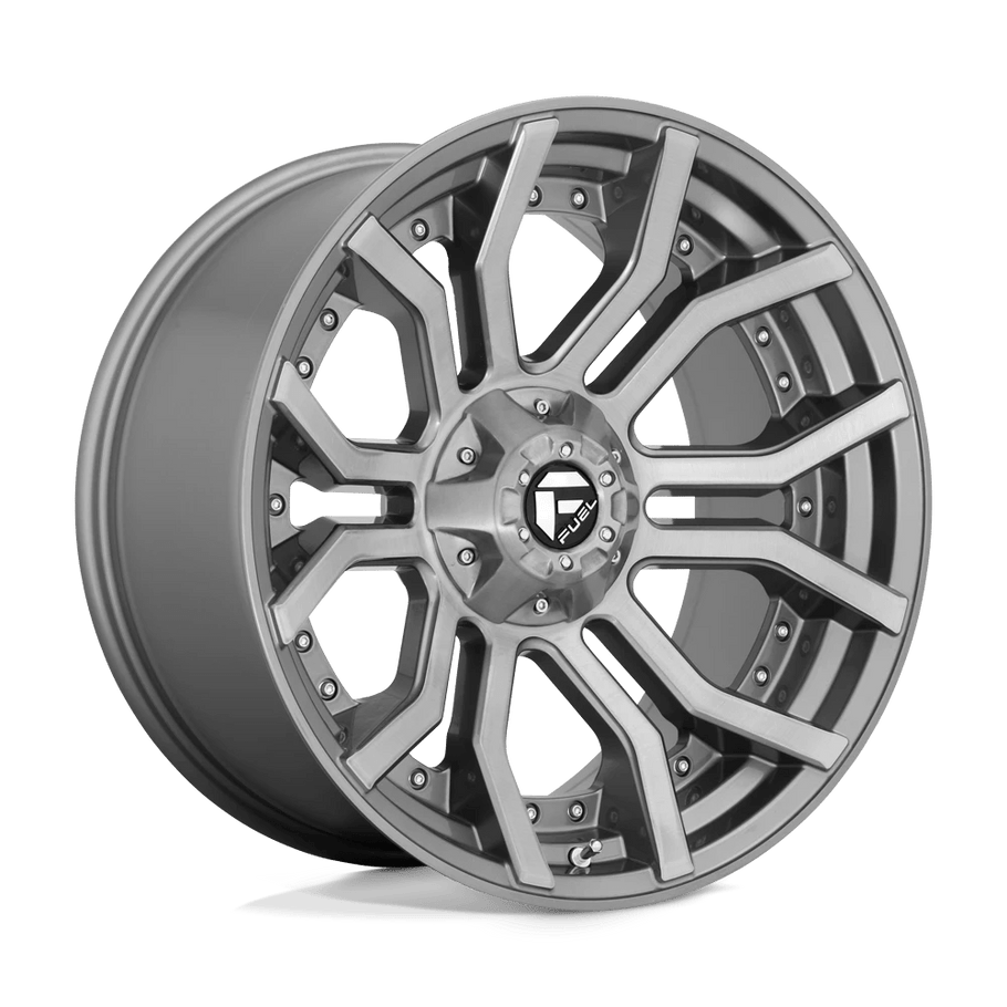 Fuel D713 RAGE PLATINUM 22x10 ET-18 8x180 124.20mm BRUSHED GUN METAL TINTED CLEAR (Load Rated 1678kg)