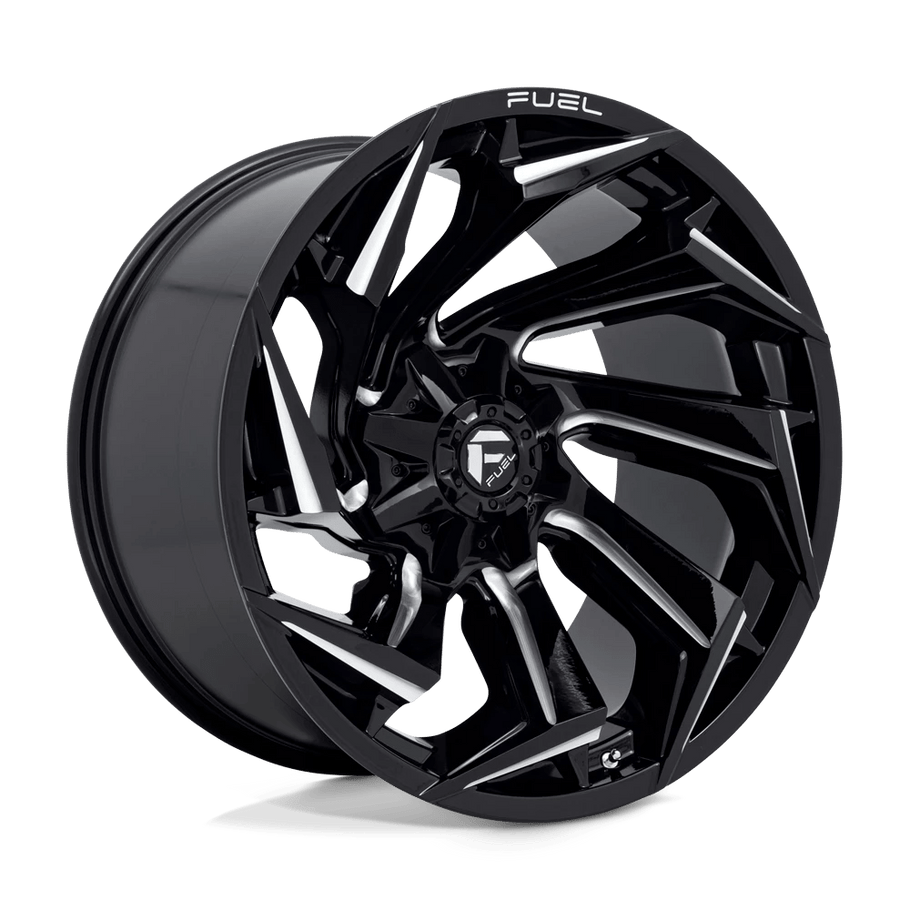 Fuel D753 REACTION 22x12 ET-44 8x165 125.10mm GLOSS BLACK MILLED (Load Rated 1678kg)