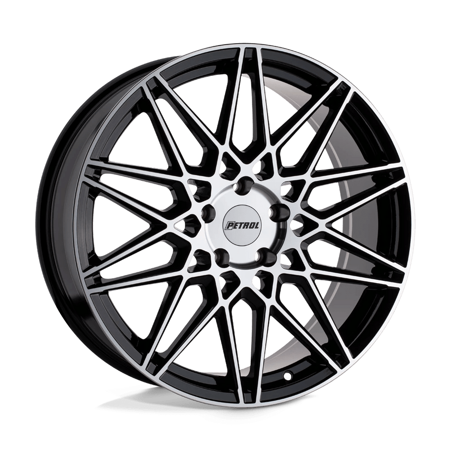 Petrol P3C 17x8 ET40 5x110 72.10mm GLOSS BLACK W/ MACHINED FACE (Load Rated 771kg)