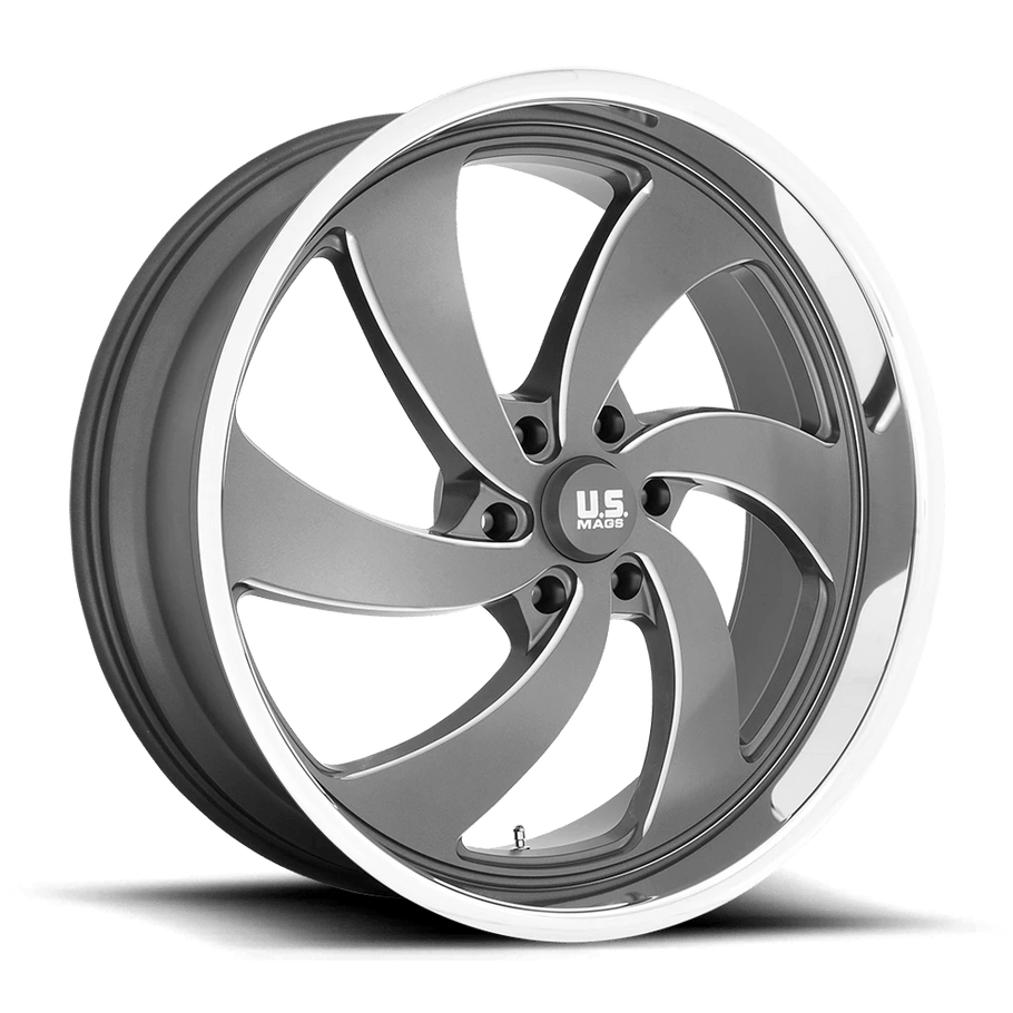 US MAGS U133 DESPERADO 24x10 ET25 6x140 78.10mm ANTHRACITE MILLED DIAMOND CUT LIP (Load Rated 1134kg)