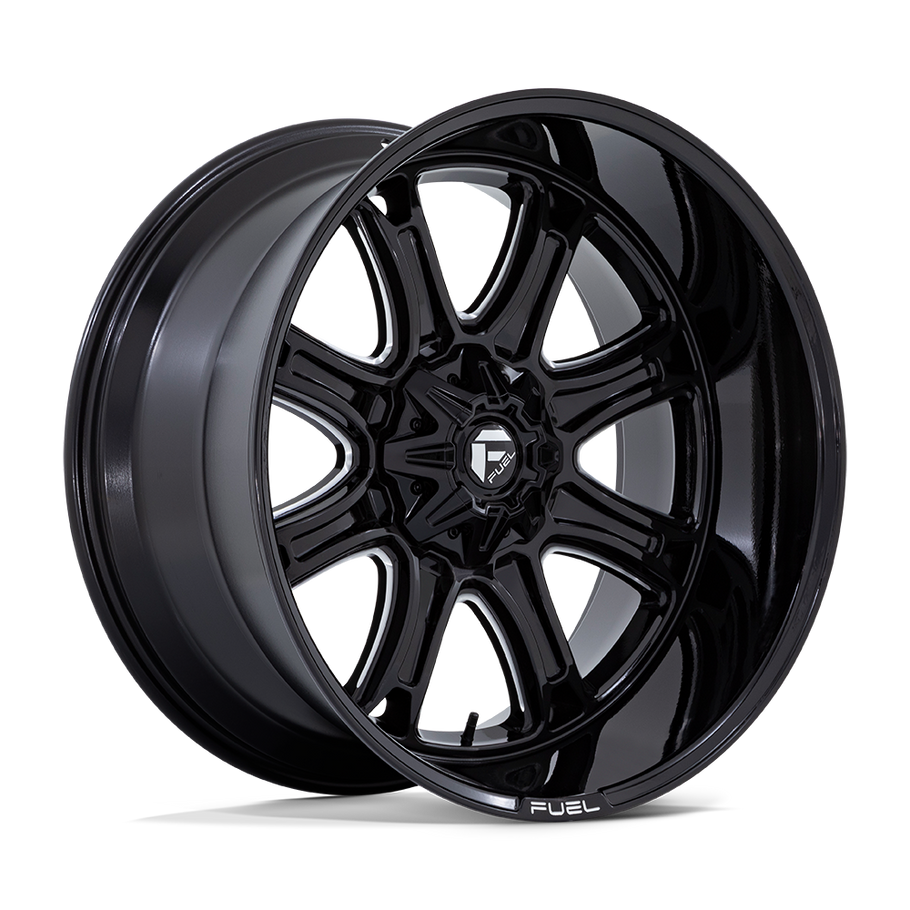 Fuel DARKSTAR 22x9 ET1 CUSTOM 78.10mm GLOSS BLACK MILLED (Load Rated 1134kg)