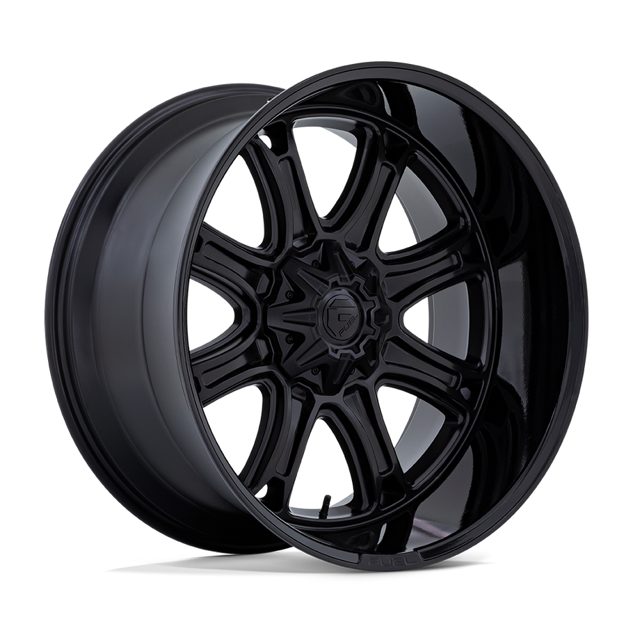 Fuel DARKSTAR 20x9 ET1 8x180 124.20mm MATTE BLACK W/ GLOSS BLACK LIP (Load Rated 1678kg)