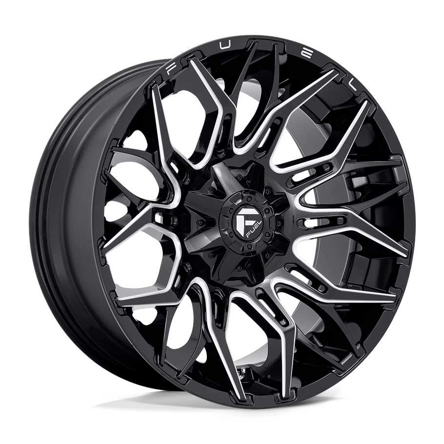 Fuel D769 TWITCH 22x10 ET-18 8x180 124.20mm GLOSSY BLACK MILLED (Load Rated 1678kg)