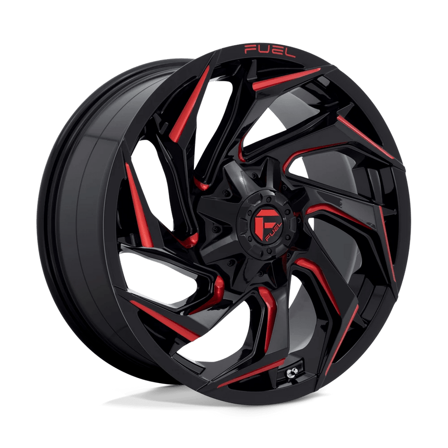 Fuel D755 REACTION 20x9 ET20 8x180 124.20mm GLOSS BLACK MILLED W/ RED TINT (Load Rated 1678kg)