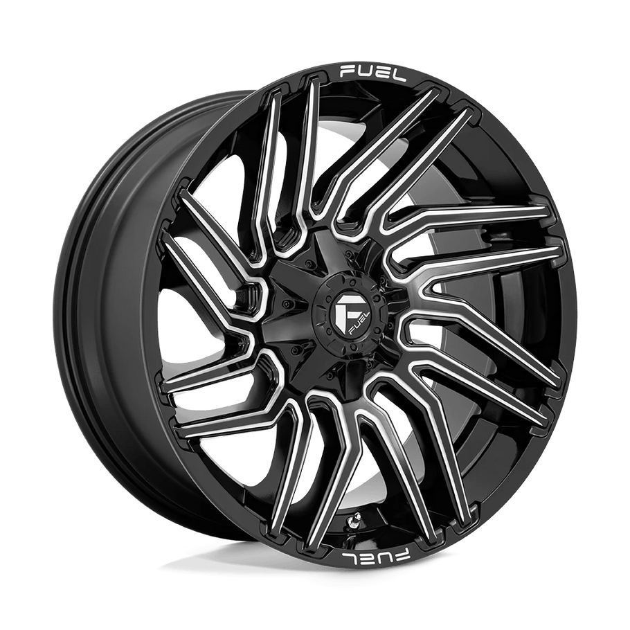 Fuel D773 TYPHOON 22x10 ET-18 8x165 125.10mm GLOSS BLACK MILLED (Load Rated 1678kg)