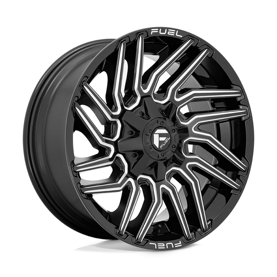 Fuel D773 TYPHOON 20x10 ET-18 8x165 125.10mm GLOSS BLACK MILLED (Load Rated 1678kg)