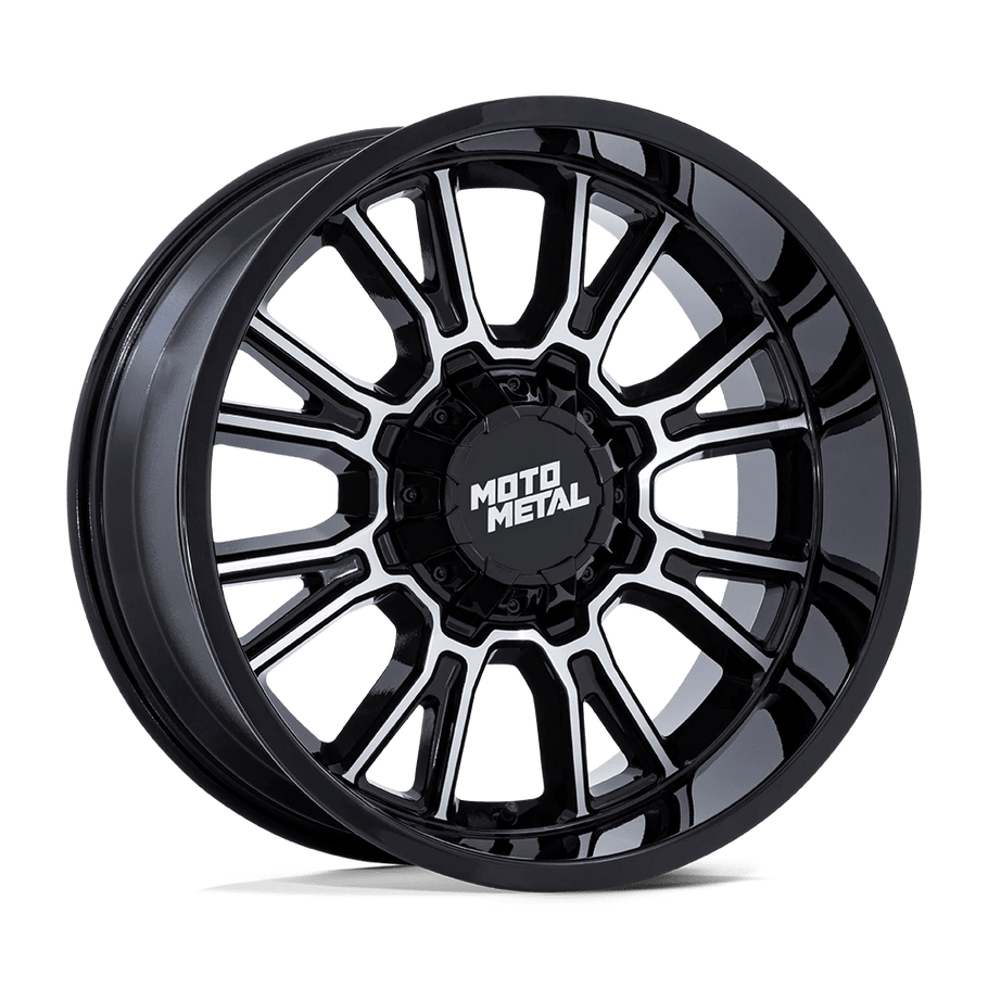 Moto Metal MO810 LEGACY 20x9 ET01 8x170 125.10mm GLOSS BLACK MACHINED (Load Rated 1678kg)
