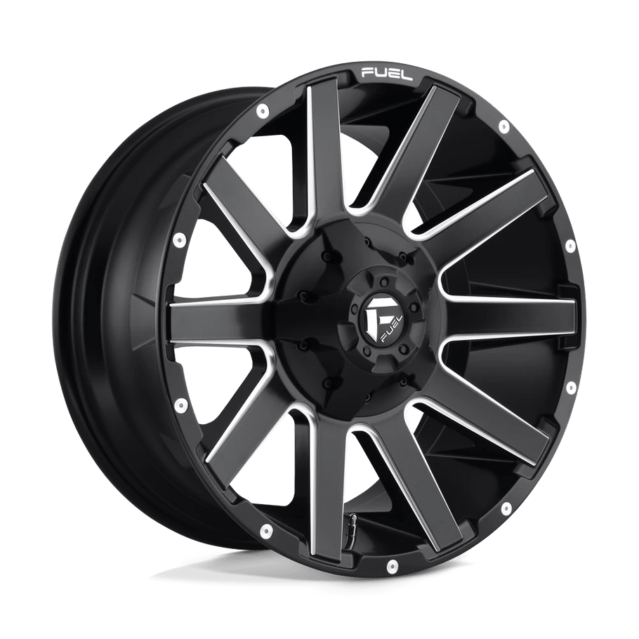 Fuel D616 CONTRA 20x9 ET20 8x180 124.20mm MATTE BLACK MILLED (Load Rated 1678kg)