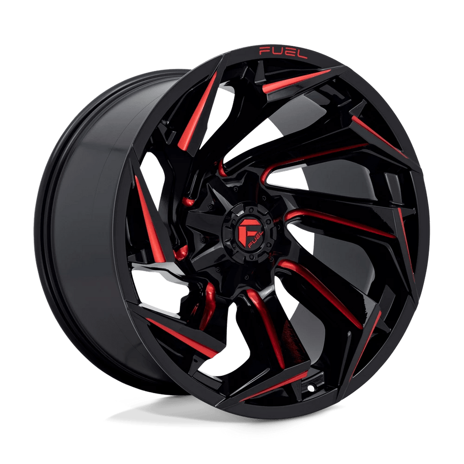 Fuel D755 REACTION 22x12 ET-44 8x165 125.10mm GLOSS BLACK MILLED W/ RED TINT (Load Rated 1678kg)