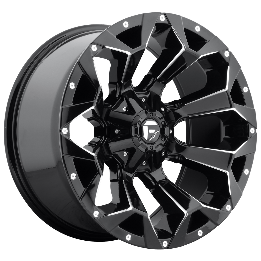 Fuel D576 ASSAULT 22x10 ET-18 6x135/139.7 106.10mm GLOSS BLACK MILLED (Load Rated 1134kg)