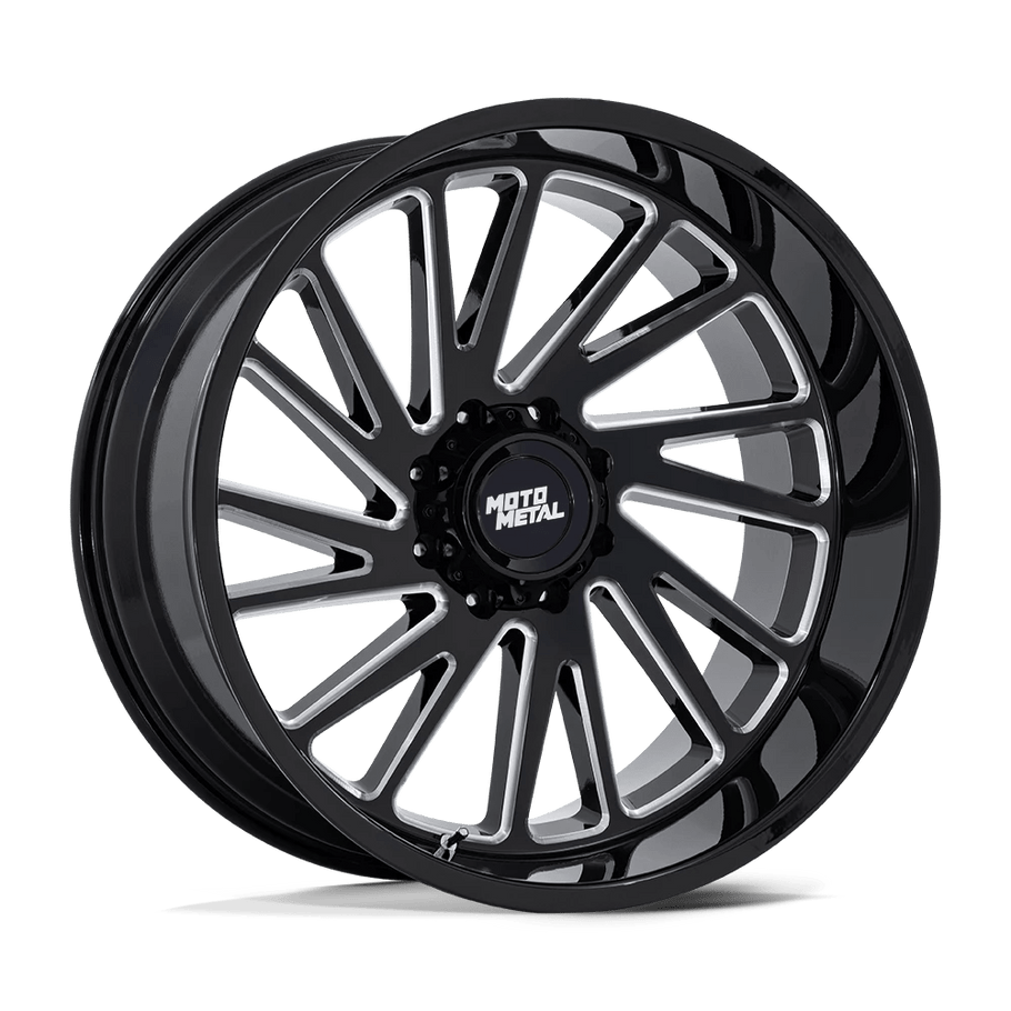 Moto Metal MO811 COMBAT 22x10 ET-18 5x127 71.50mm GLOSS BLACK MILLED (Load Rated 1134kg)