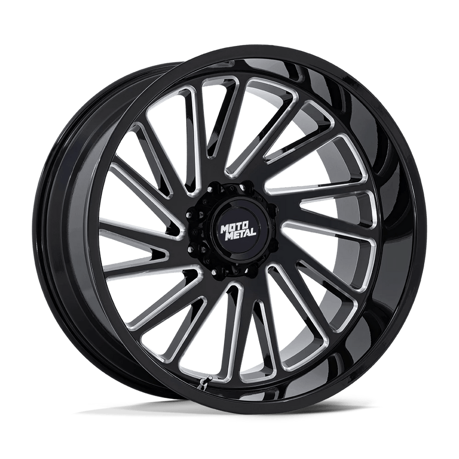 Moto Metal MO811 COMBAT 22x10 ET-18 6x140 106.10mm GLOSS BLACK MILLED (Load Rated 1134kg)