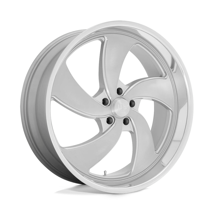 US MAGS U134 DESPERADO 24x10 ET05 5x121 72.56mm SILVER BRUSHED FACE MILLED DIAMOND CUT LIP (Load Rated 862kg)