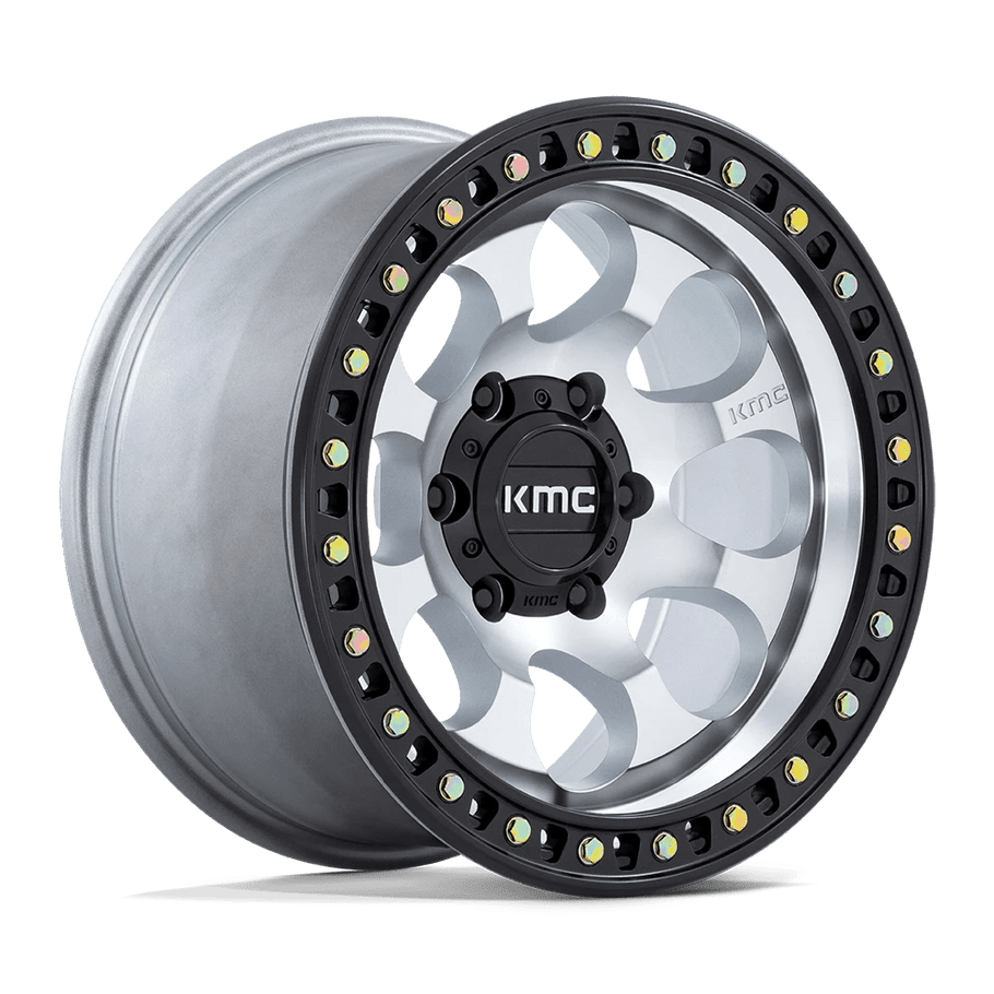 KMC KM550 RIOT SBL 17x9 ET-12 5x127 71.50mm MACHINED W/ SATIN BLACK LIP (Load Rated 1134kg)