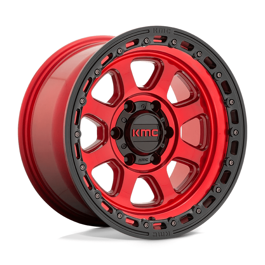 KMC KM548 CHASE 18x9 ET0 8x165 125.10mm CANDY RED W/ BLACK LIP (Load Rated 2041kg)