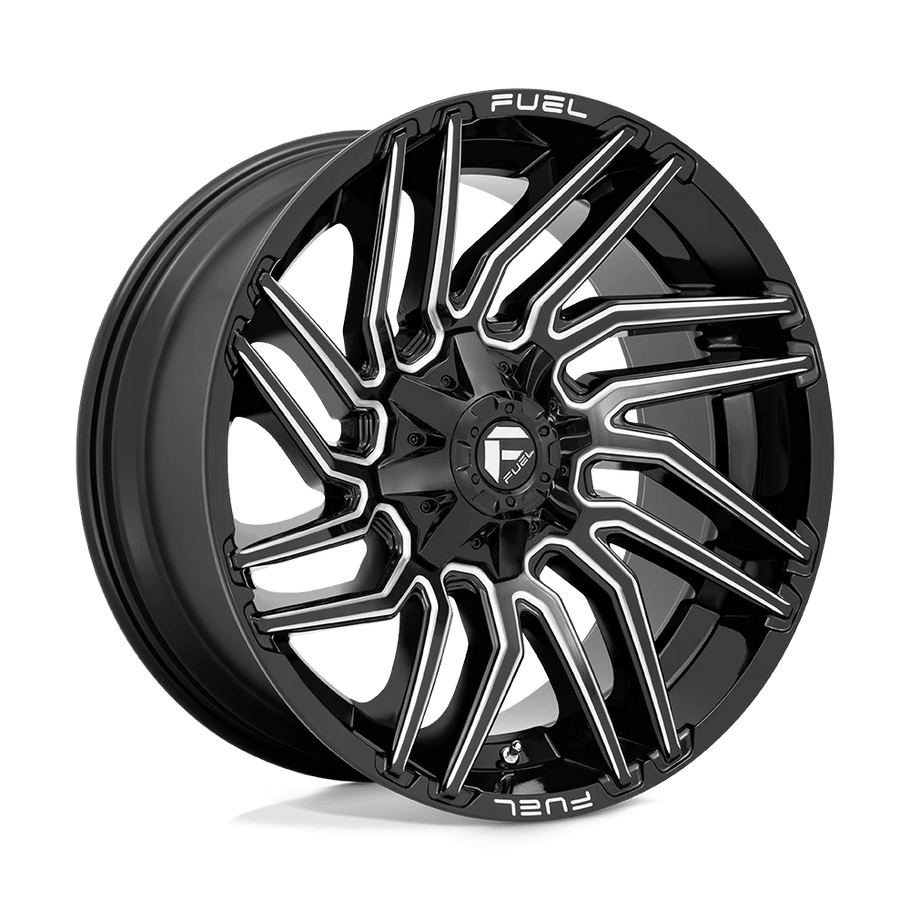 Fuel D773 TYPHOON 22x10 ET-18 8x180 124.20mm GLOSS BLACK MILLED (Load Rated 1678kg)