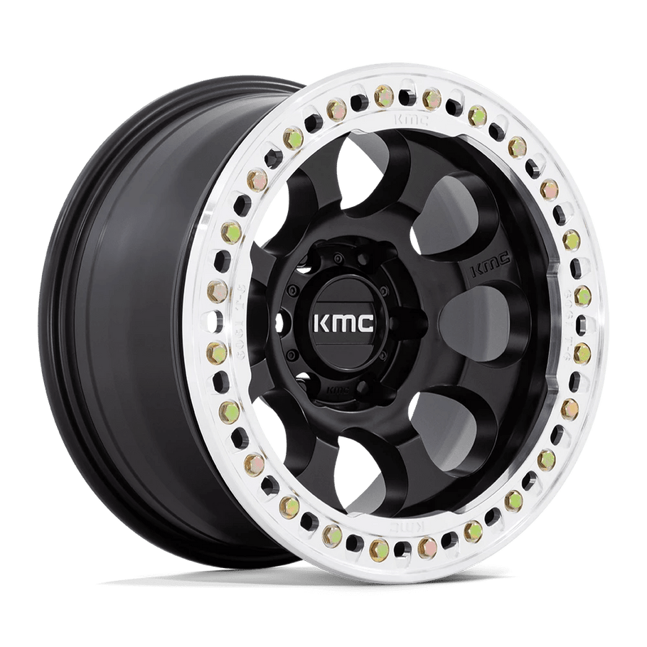 KMC KM237 RIOT BEADLOCK 17x8.5 ET0 5x127 71.50mm SATIN BLACK W/ MACHINED RING (Load Rated 1134kg)