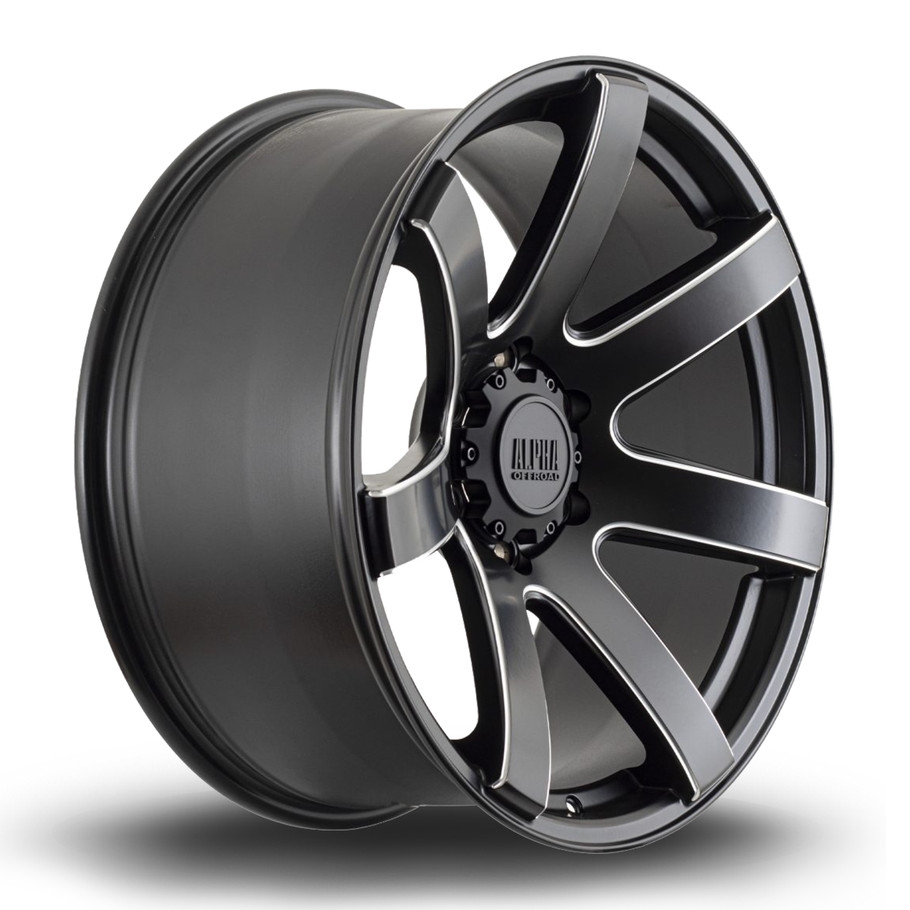 Alfa Offroad Wheels Gauntlet 20x9 ET30 6x114.3 66.1mm SBlackMilled (AO-GAUN9020Q1P30PCFBM0661) www.srbpower.com