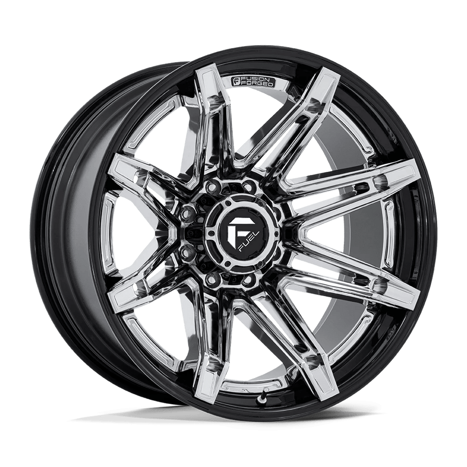 Fuel FC401 BRAWL 22x12 ET-44 6x135 87.10mm CHROME W/ GLOSS BLACK LIP (Load Rated 1134kg)