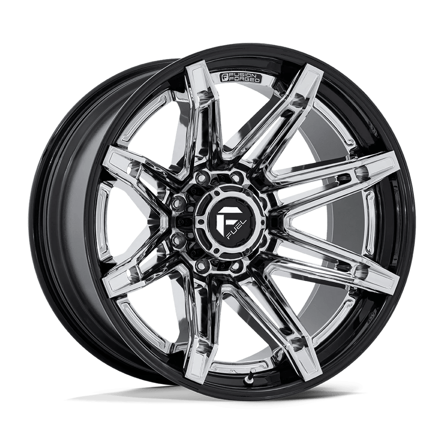 Fuel FC401 BRAWL 22x12 ET-44 6x139.7 106.10mm CHROME W/ GLOSS BLACK LIP (Load Rated 1134kg)