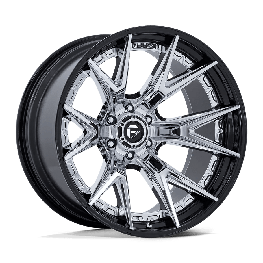 Fuel FC402 CATALYST 22x10 ET-18 6x139.7 106.10mm CHROME W/ GLOSS BLACK LIP (Load Rated 1134kg)