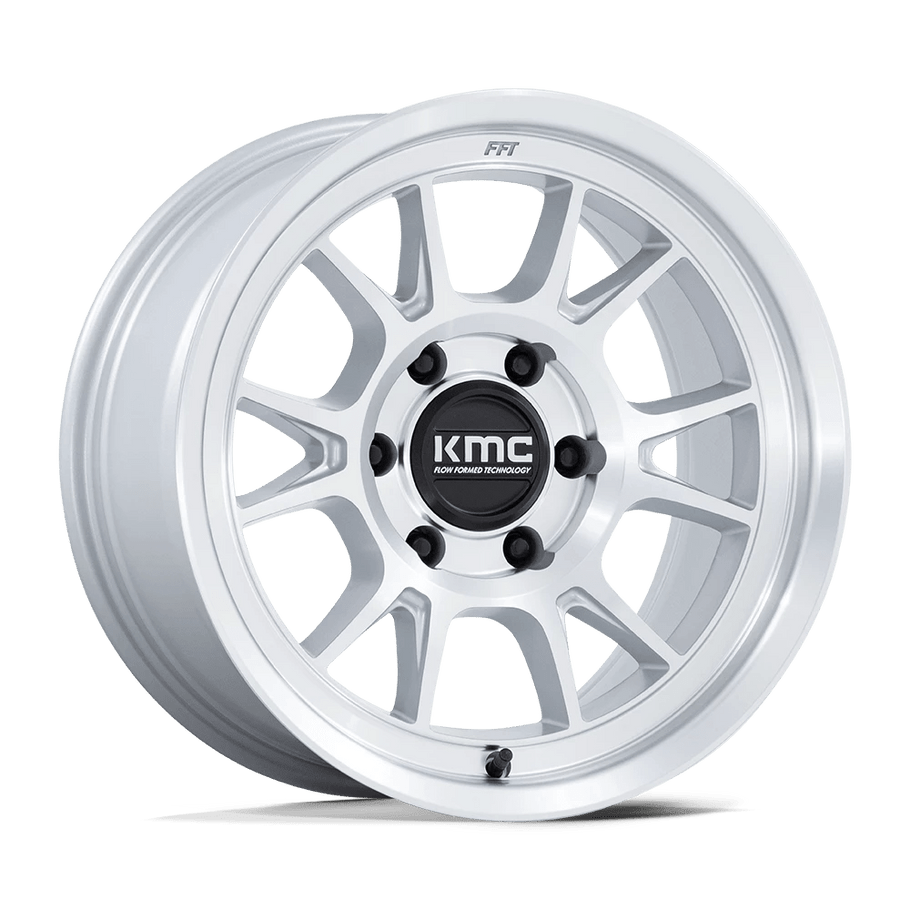 KMC KM729 RANGE 17x8.5 ET-10 6x139.7 106.10mm GLOSS SILVER W/ MACHINED FACE (Load Rated 1134kg)