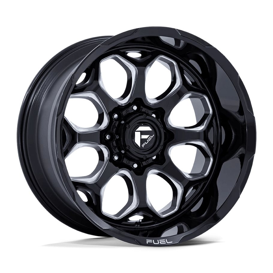 Fuel FC862 SCEPTER 22x10 ET-18 8x165 125.10mm GLOSS BLACK MILLED (Load Rated 1678kg)