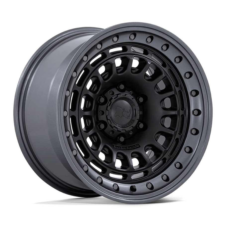 Black Rhino BR014 SAHARA 17x9 ET-12 5x127 71.50mm MATTE BLACK W/ GUNMETAL LIP (Load Rated 1202kg)