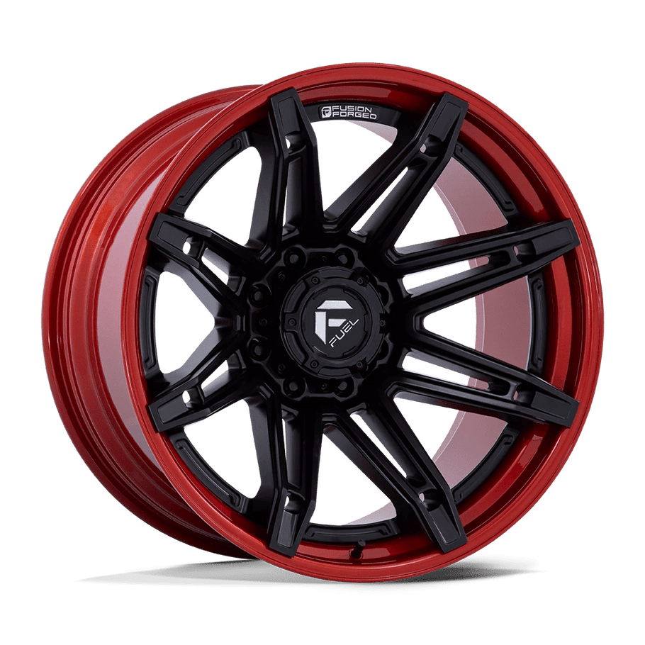 Fuel FC401 BRAWL 22x12 ET-44 8x165 125.10mm MATTE BLACK W/ CANDY RED LIP (Load Rated 1678kg)