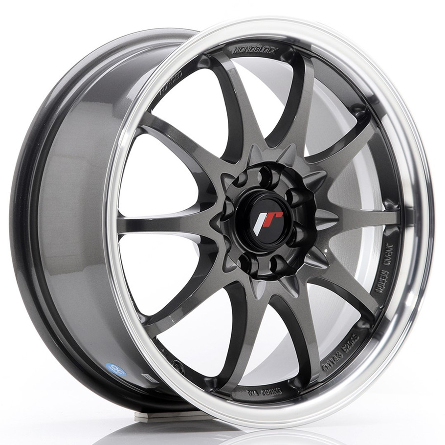 JR Wheels JR5 16x7 ET30 5x100/114.3 Gun Metal w/Machined Lip