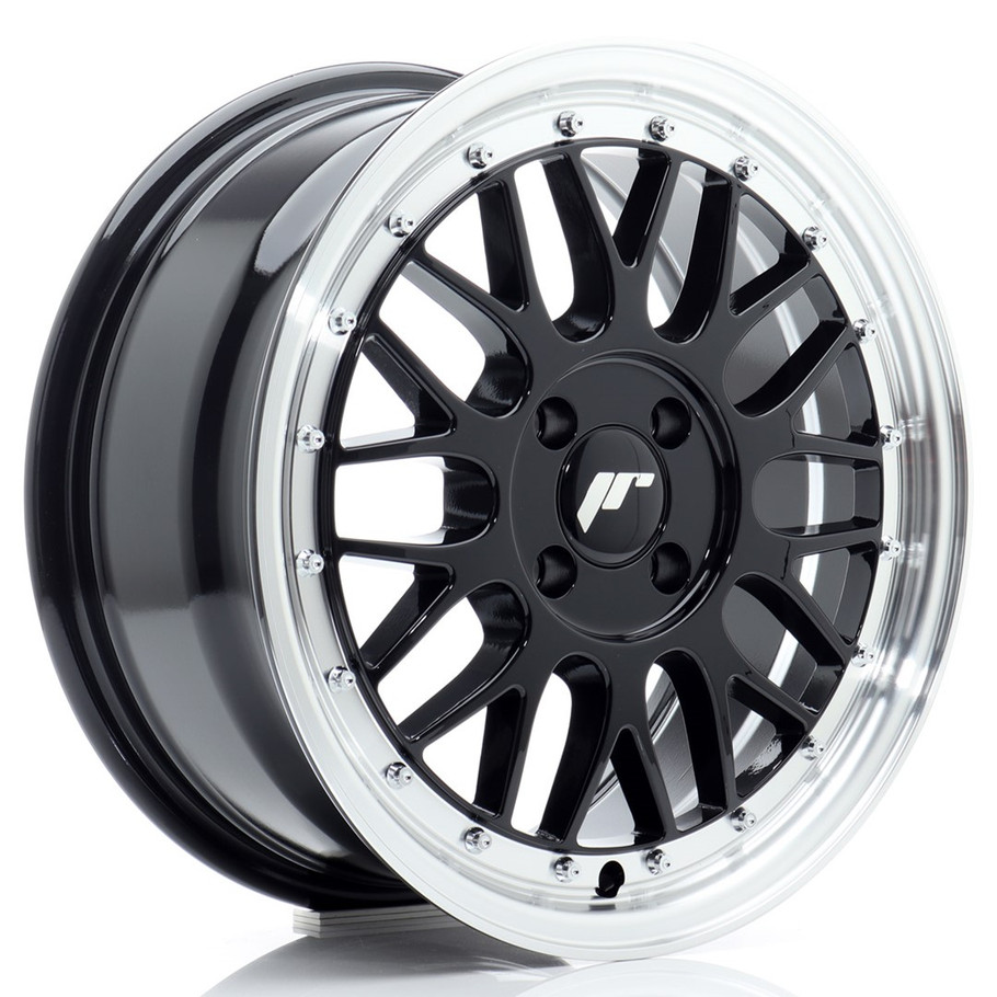 JR Wheels JR23 16x7 ET40 4x100 67.1mm Gloss Black w/Machined Lip