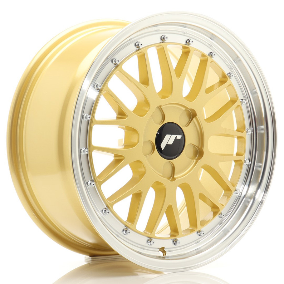 JR Wheels JR23 17x8 ET20-45 5H CUSTOM PCD 72.6mm Gold w/Machined Lip