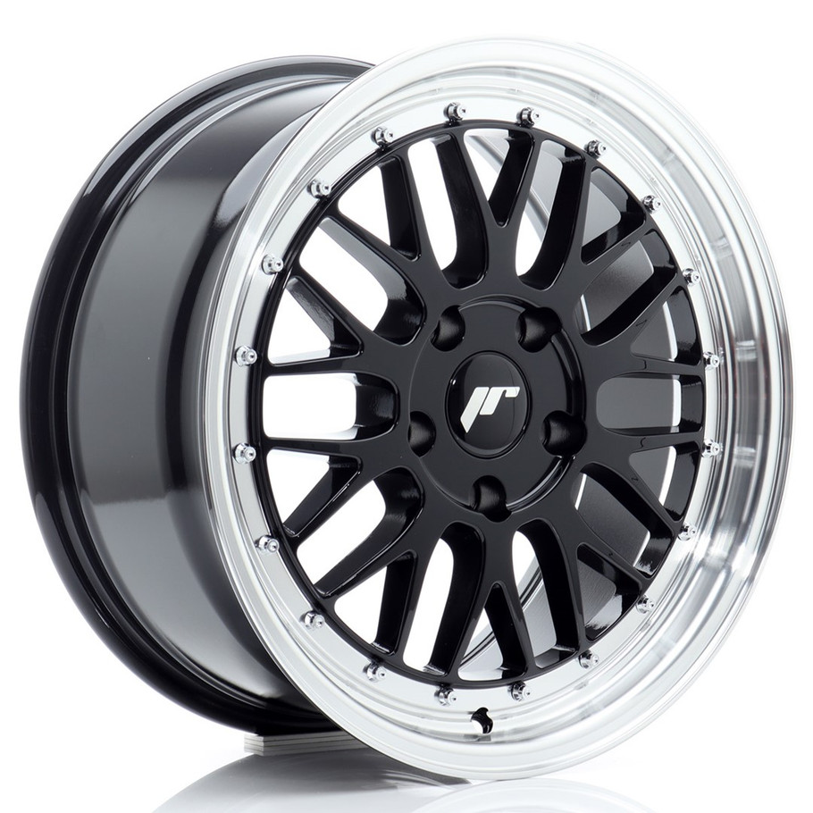 JR Wheels JR23 17x8 ET35 5x120 72.6mm Gloss Black w/Machined Lip