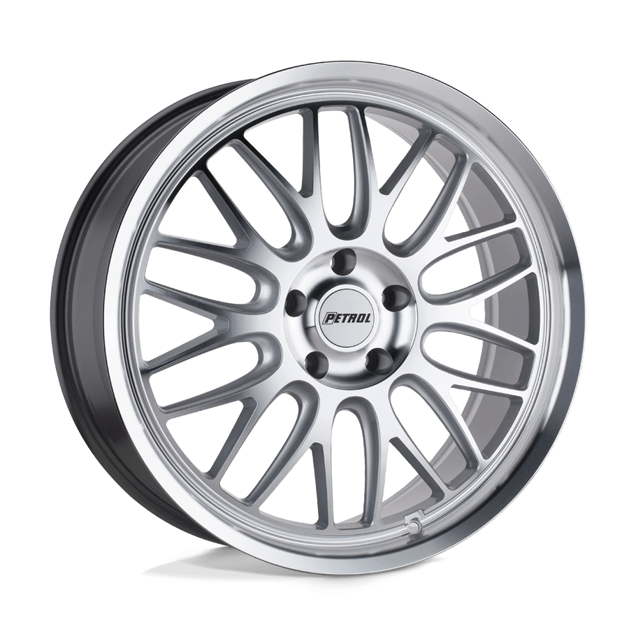 Petrol P4C 16x7 ET40 5x100 72.10mm SILVER W/ MACHINED FACE & LIP (Load Rated 771kg)