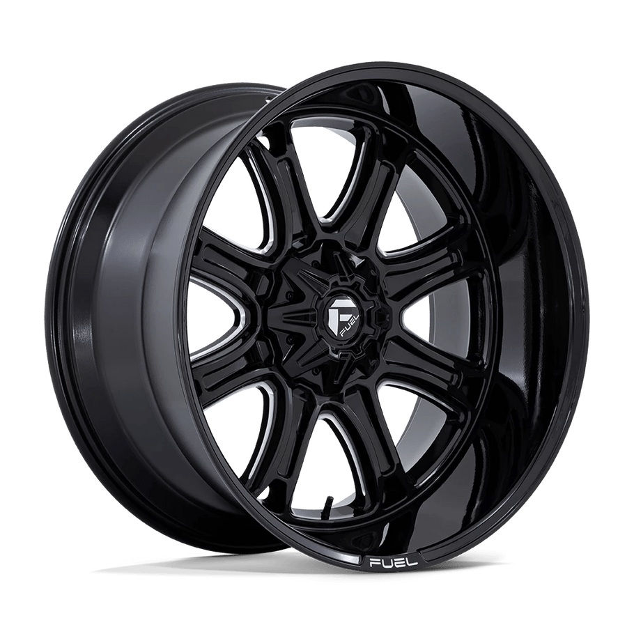 Fuel DARKSTAR 20x9 ET1 6x135/139.7 106.10mm GLOSS BLACK MILLED (Load Rated 1134kg)