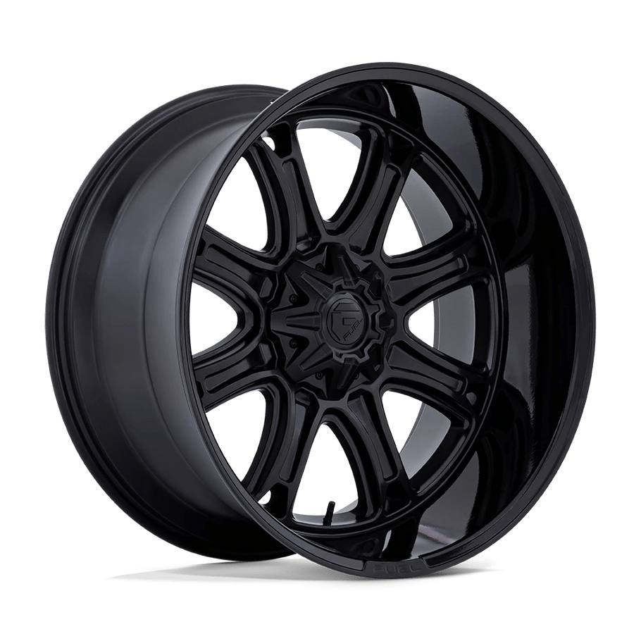 Fuel DARKSTAR 20x10 ET-18 8x180 124.20mm MATTE BLACK W/ GLOSS BLACK LIP (Load Rated 1678kg)