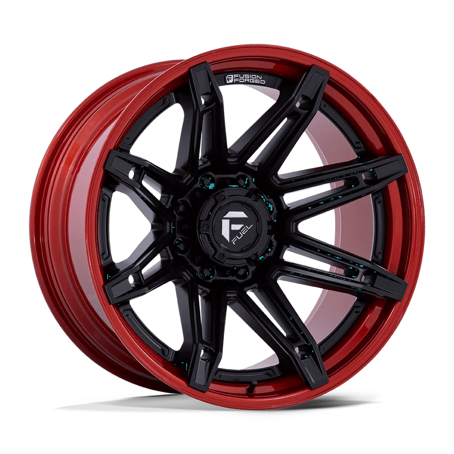 Fuel FC401 BRAWL 22x12 ET-44 8x170 125.10mm MATTE BLACK W/ CANDY RED LIP (Load Rated 1678kg)