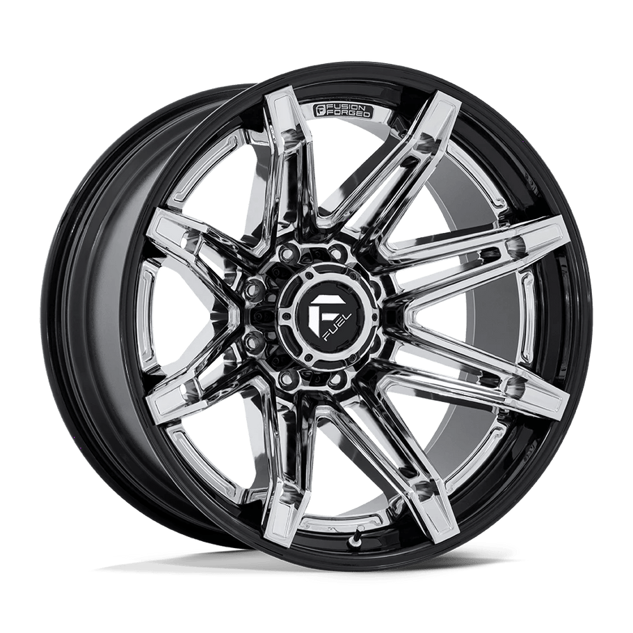 Fuel FC401 BRAWL 22x10 ET-18 8x180 124.20mm CHROME W/ GLOSS BLACK LIP (Load Rated 1678kg)