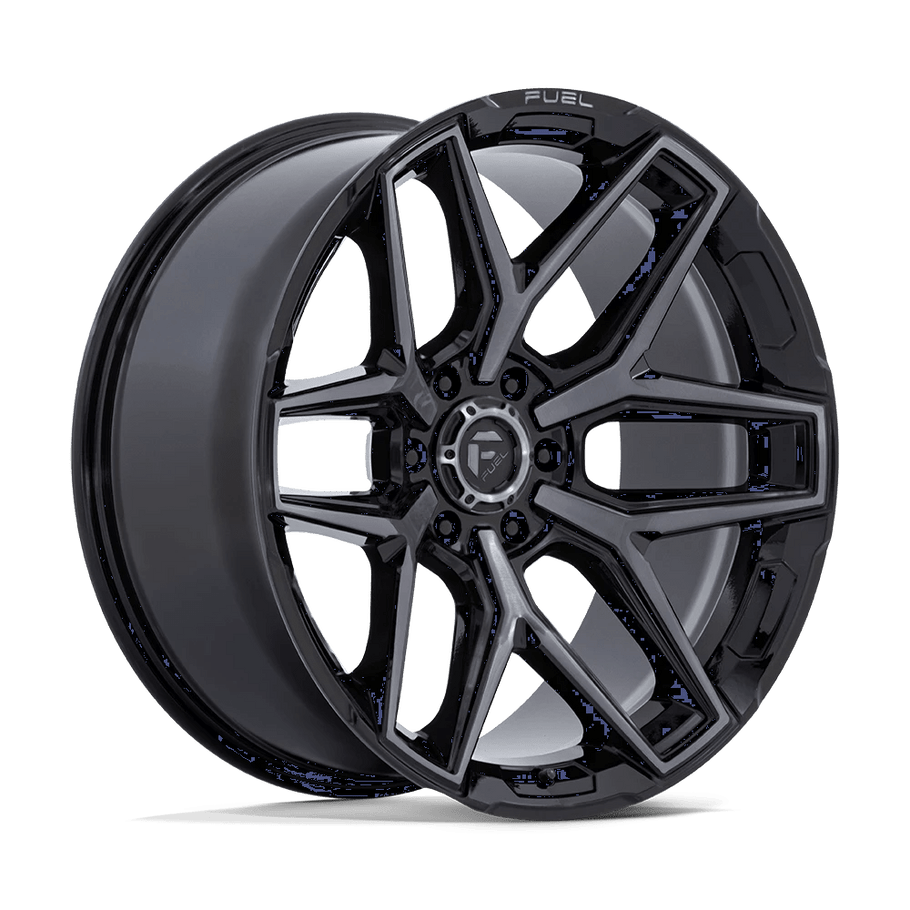 Fuel FLUX 22x10 ET-18 8x170 125.10mm GLOSS BLACK BRUSH FC GRAY DDT (Load Rated 1678kg)