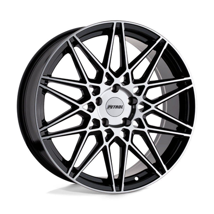 Petrol P3C 17x8 ET40 5x114.3 76.10mm GLOSS BLACK W/ MACHINED FACE (Load Rated 771kg)
